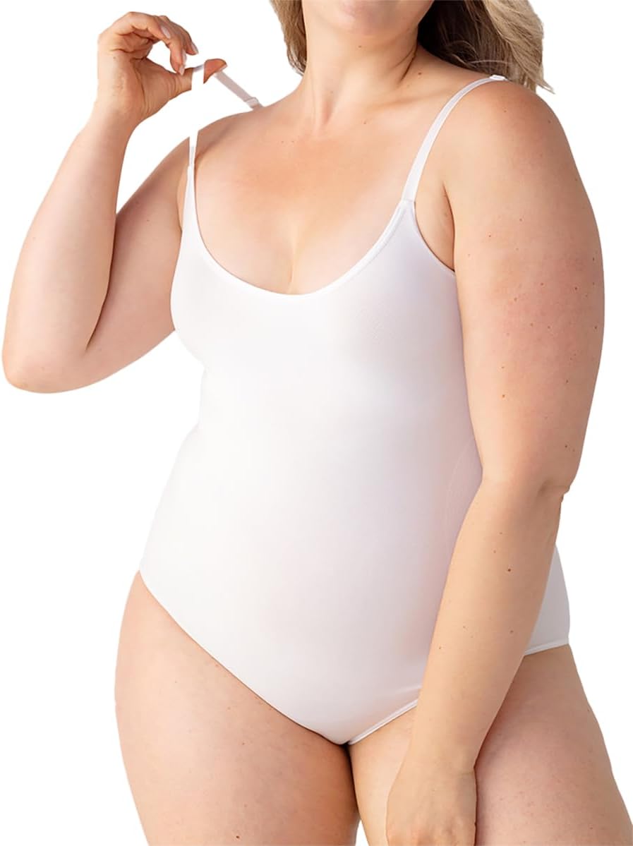 SHAPERMINT Bodysuits for Women - Body Shaper Tummy Control Bodysuit, Shapewear Bodysuits for Women, Scoop Neck Plus Size