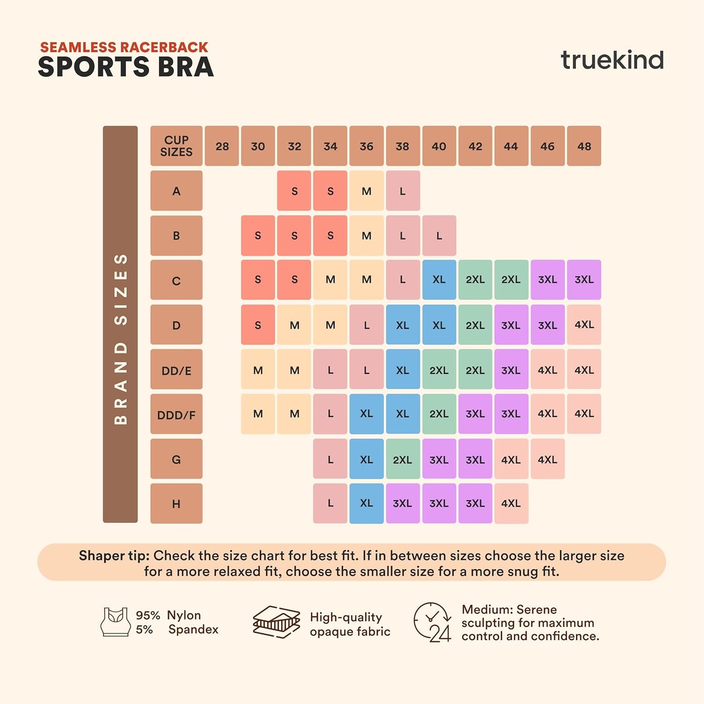 Truekind Racerback Sports Bras for Women, High Support Workout Tops for Women, Workout Bra Plus Size