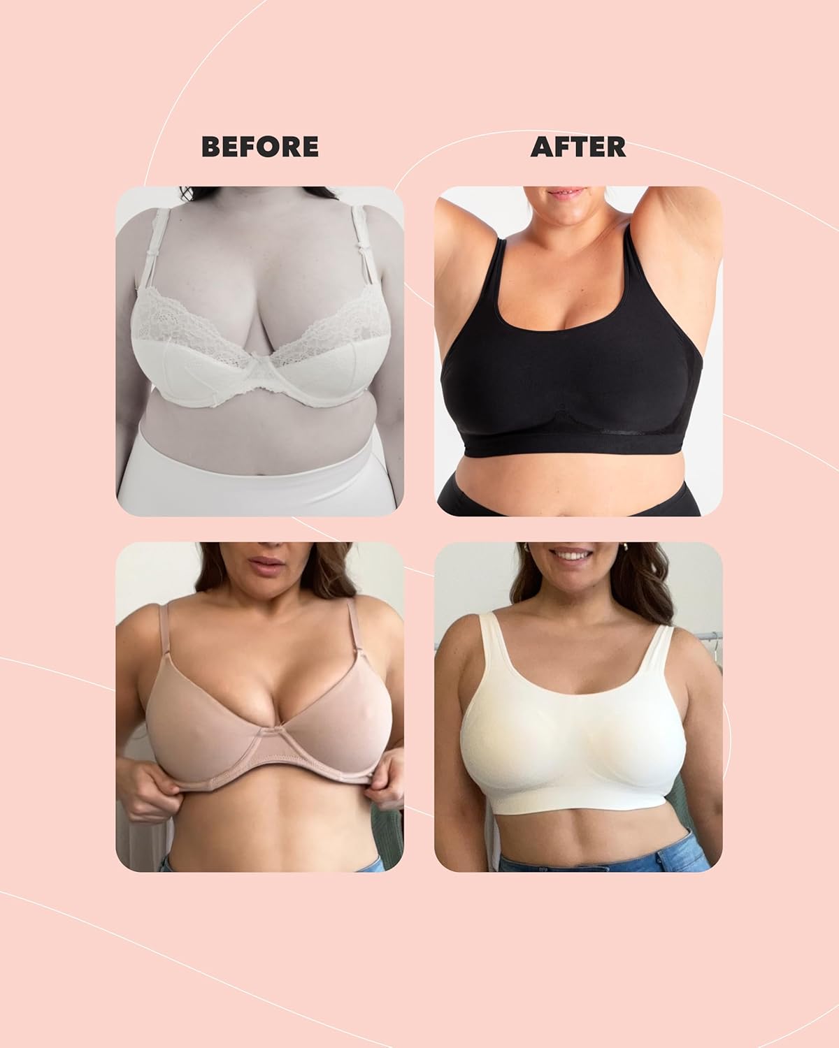 SHAPERMINT Bras for Women No Underwire - Seamless Bras for Women, Wireless Bra, Adjustable Seamless Bra, Plus Sizes