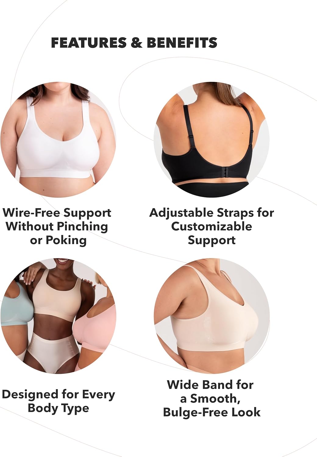 SHAPERMINT Bras for Women No Underwire - Seamless Bras for Women, Wireless Bra, Adjustable Seamless Bra, Plus Sizes